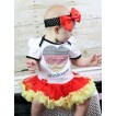 World Cup Germany White Baby Bodysuit Jumpsuit Red Yellow Pettiskirt With Sparkle Crystal Bling Rhinestone Germany Heart Print With Black Headband Red Silk Bow JS3554